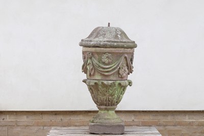Lot 68 - A large carved stone urn and cover