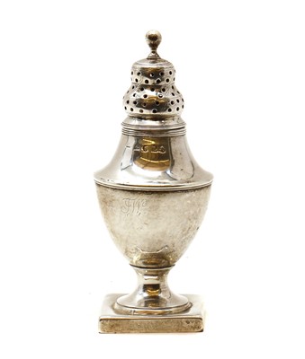 Lot 90A - A George III silver muffineer