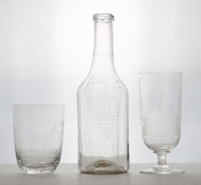Lot 219A - A German souvenir glass, 'Hamburg'