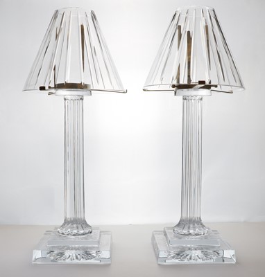 Lot 239 - A pair of William Yeoward glass table lamps