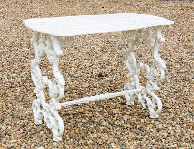 Lot 433 - A cast iron garden table