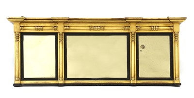 Lot 365 - An overmantle gilt painted mirror