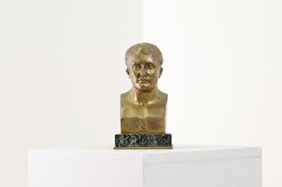 Lot 343 - A small ormolu bust of Napoleon