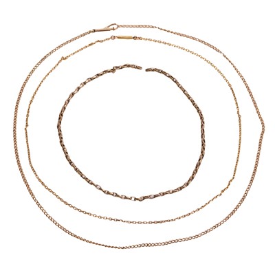 Lot 1179 - A group of gold chains