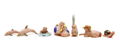 Lot 88 - A collection of seven Herend porcelain animals