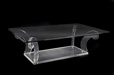 Lot 528 - A glass and Lucite coffee table