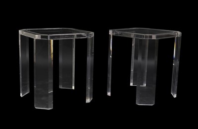 Lot 421 - A pair of glass and Lucite coffee tables