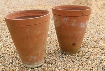 Lot 443 - A pair of large terracotta garden planters