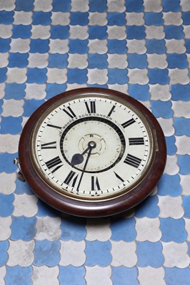 Lot 425 - ☘ A nightwatchman’s walnut dial clock by J N Moore & Sons, London