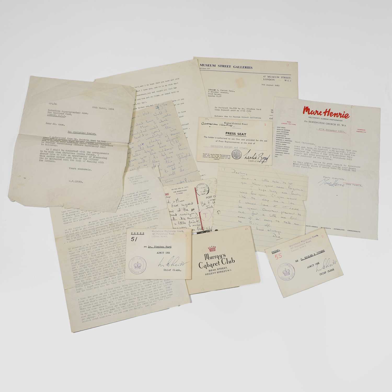 Lot 128 - A group of Christine Keeler letters and documents