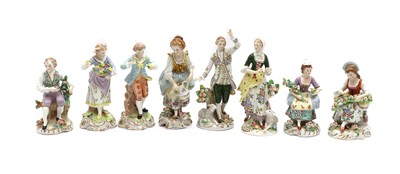 Lot 89 - A group of six Sitzendorf porcelain figures