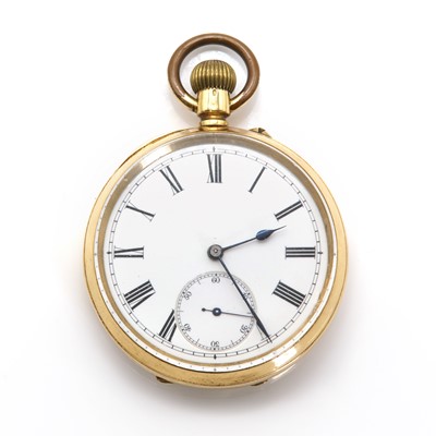 Lot 409 - An18ct gold top wind open faced pocket watch