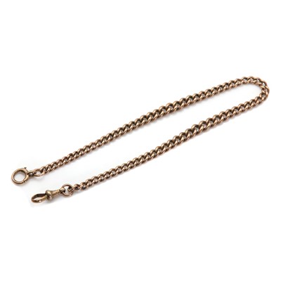 Lot 400 - A 9ct gold graduated curb link Albert chain