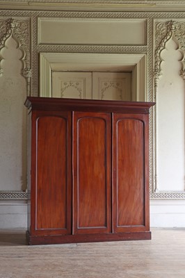 Lot 126 - ☘ A mid-Victorian mahogany triple wardrobe