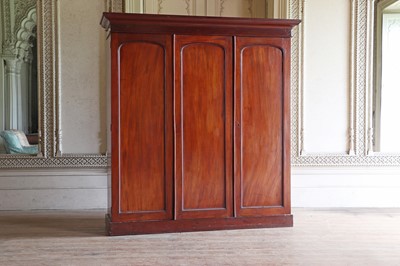 Lot 126 - ☘ A mid-Victorian mahogany triple wardrobe