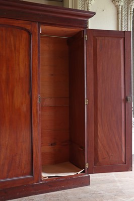 Lot 126 - ☘ A mid-Victorian mahogany triple wardrobe