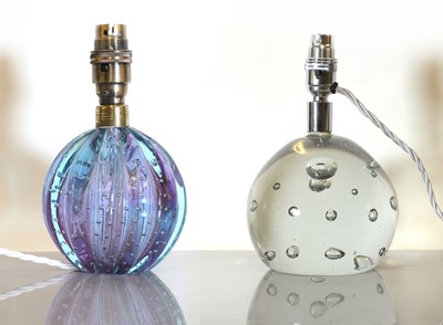 Lot 456 - Two Murano bullicante glass lamps