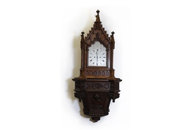 Lot 3 - A Gothic oak bracket clock