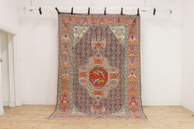 Lot 377 - A silk Senneh kilim carpet
