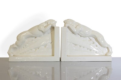 Lot 183 - A pair of French Art Deco ceramic bookends