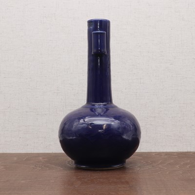 Lot 190 - A Chinese blue-glazed vase