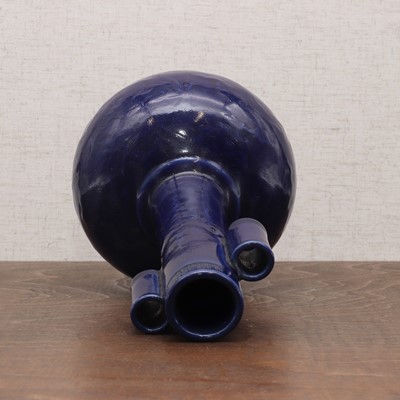 Lot 190 - A Chinese blue-glazed vase