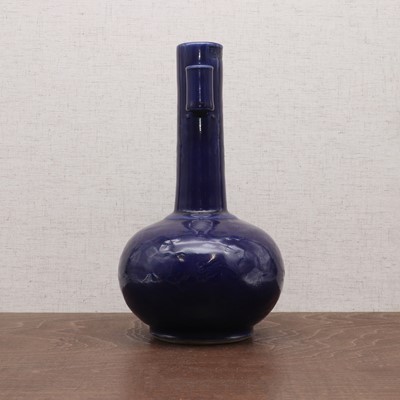 Lot 190 - A Chinese blue-glazed vase