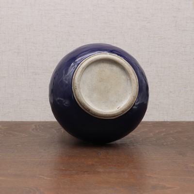 Lot 190 - A Chinese blue-glazed vase
