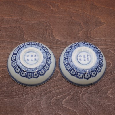 Lot 171 - A pair of Chinese blue and white saucers