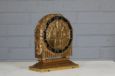 Lot 205 - A French Art Deco gilt-bronze mantel clock