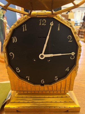 Lot 205 - A French Art Deco gilt-bronze mantel clock