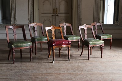 Lot 77 - ☘ A set of four Victorian Aesthetic-style oak library chairs