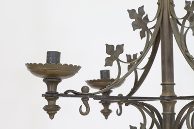 Lot 359 - A Gothic brass chandelier