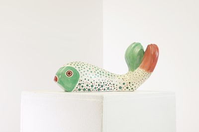 Lot 410 - A glazed pottery fish