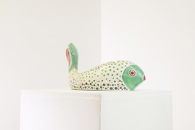 Lot 410 - A glazed pottery fish