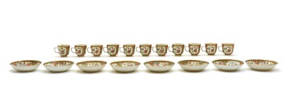 Lot 141 - A part set of Canton tea cups and saucers