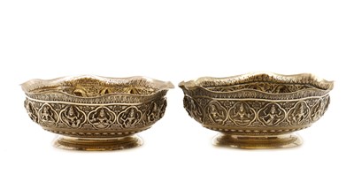 Lot 76 - A pair of Indian silver dishes