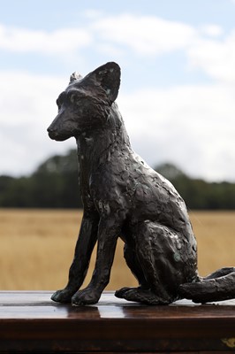 Lot 363 - A patinated bronze figure of a fox