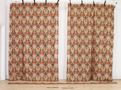Lot 363 - A pair of cotton curtains