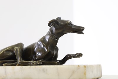 Lot 362 - A small bronze figure of a greyhound