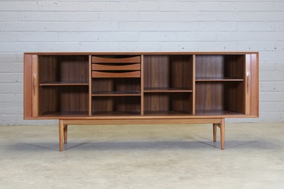 Lot 205 - A Danish teak tambour-fronted sideboard