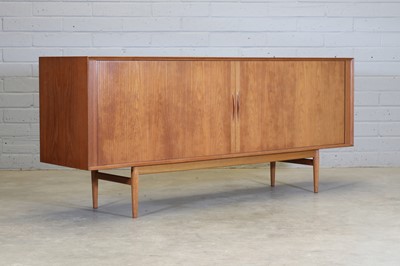 Lot 205 - A Danish teak tambour-fronted sideboard