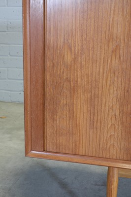 Lot 205 - A Danish teak tambour-fronted sideboard