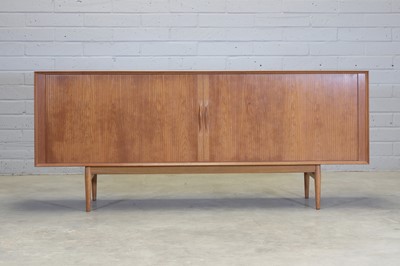 Lot 205 - A Danish teak tambour-fronted sideboard