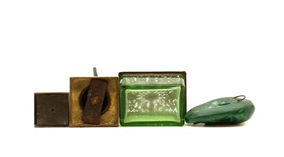 Lot 296 - A malachite carving