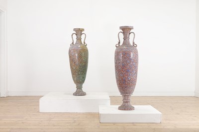 Lot 250 - A pair of Bombay School of Arts terracotta vases