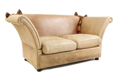 Lot 439 - A knoll end leather sofa