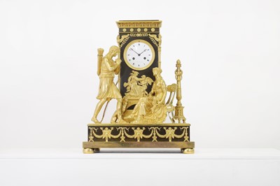 Lot 314 - An Empire gilt and patinated-bronze mantel clock