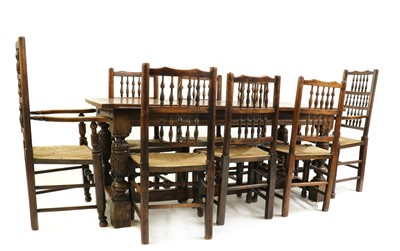 Lot 391 - A oak refectory table