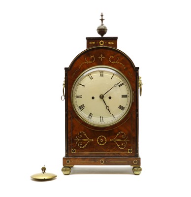 Lot 261 - A Regency rosewood and brass inlaid 8-day bracket clock